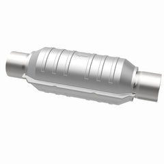 MagnaFlow Universal 2.25-Inch Inlet/Outlet Center/Center Round Catalytic Converter – 11-Inch Body x 5.125-Inch Width x 15-Inch Overall Length