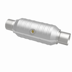 MagnaFlow Universal 2.25-Inch Inlet/Outlet Center/Center Round Catalytic Converter – 11-Inch Body x 5.125-Inch Width x 15-Inch Overall Length