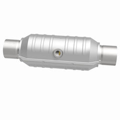 MagnaFlow Universal 2.25-Inch Inlet/Outlet Center/Center Round Catalytic Converter – 11-Inch Body x 5.125-Inch Width x 15-Inch Overall Length