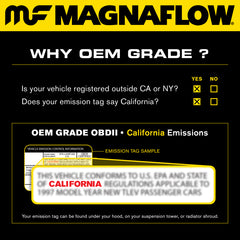 MagnaFlow Universal 2.25-Inch Inlet/Outlet Center/Center Round Catalytic Converter – 11-Inch Body x 5.125-Inch Width x 15-Inch Overall Length