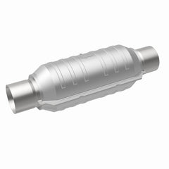 MagnaFlow Universal 2.25-Inch Inlet/Outlet Center/Center Round Catalytic Converter – 11-Inch Body x 5.125-Inch Width x 15-Inch Overall Length