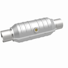 MagnaFlow Universal 2.25-Inch Inlet/Outlet Center/Center Round Catalytic Converter – 11-Inch Body x 5.125-Inch Width x 15-Inch Overall Length