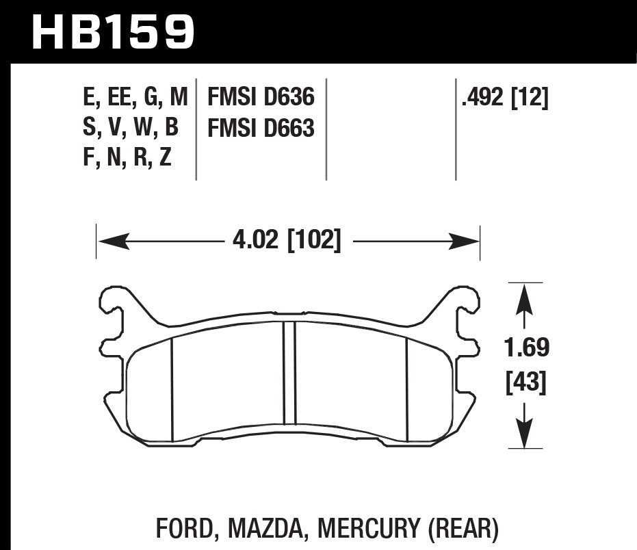 Street Brake Pads Rear Miata DTC 30