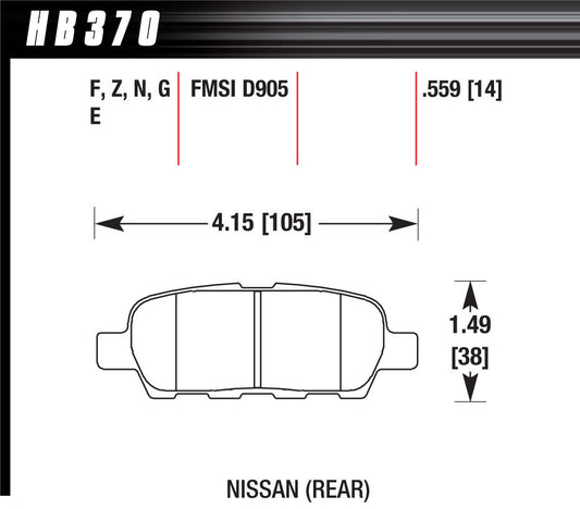 Brake Pad HP Plus Nissan Rear